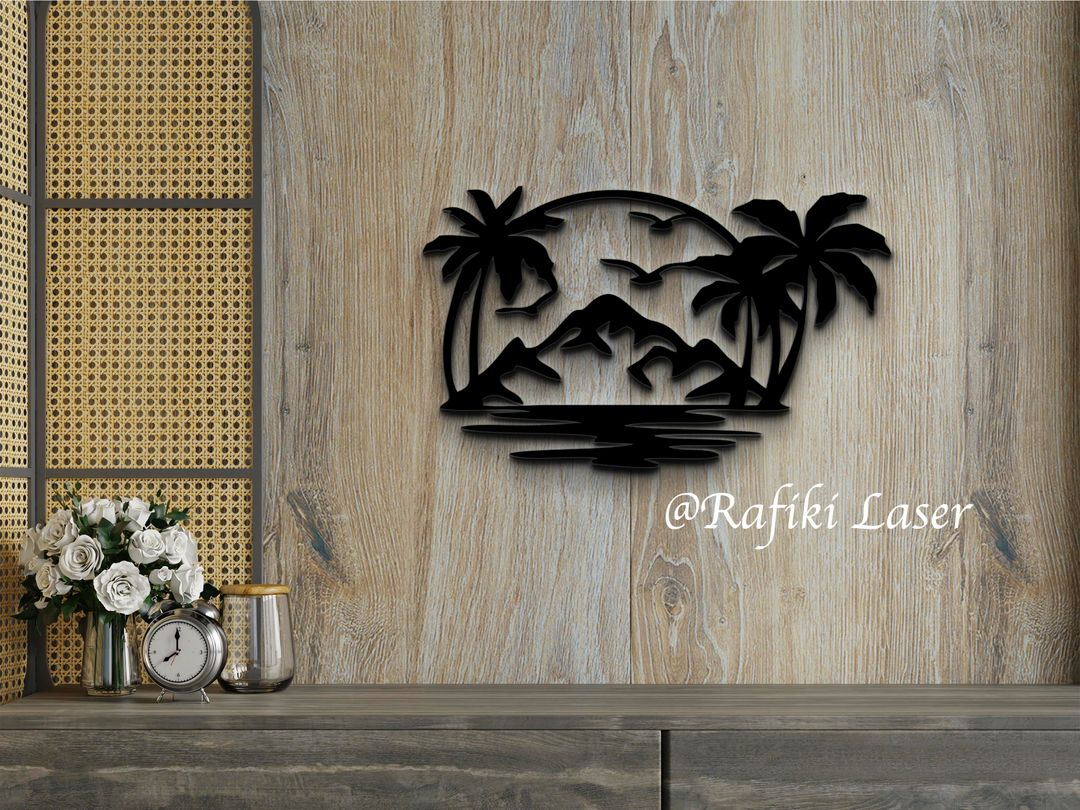 Tropical Palm Tree Metal Wall Art Decor
