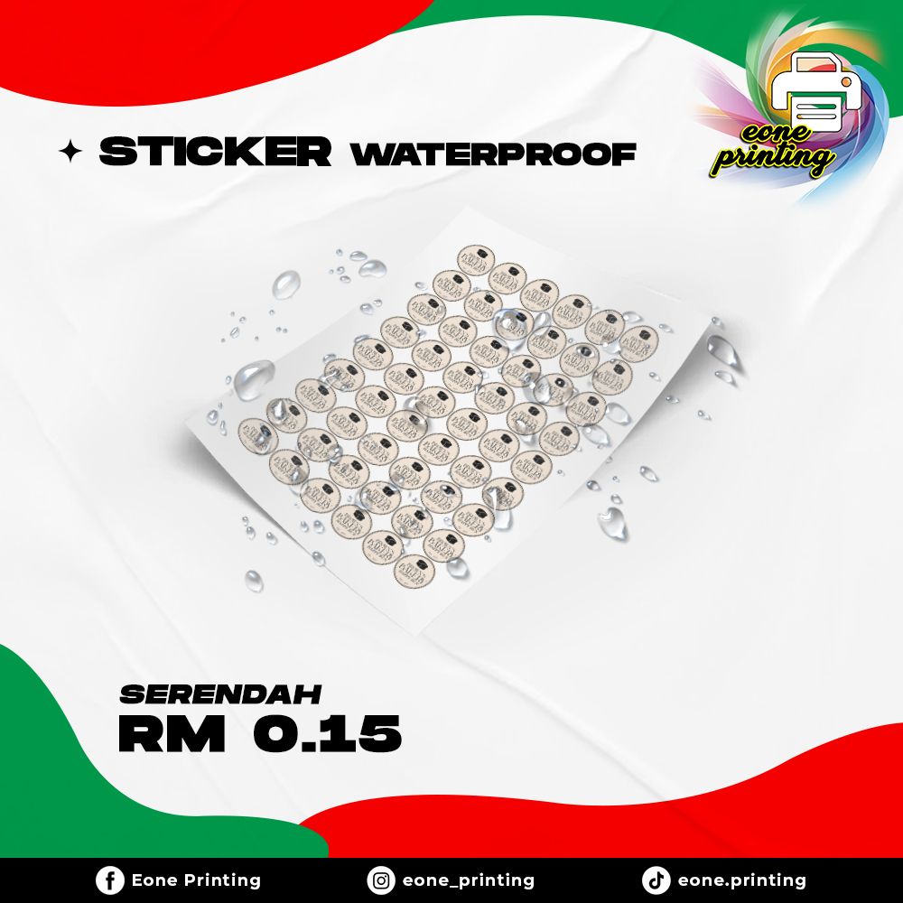 Sticker Waterproof Paper (CUSTOM/ADD DESIGN)