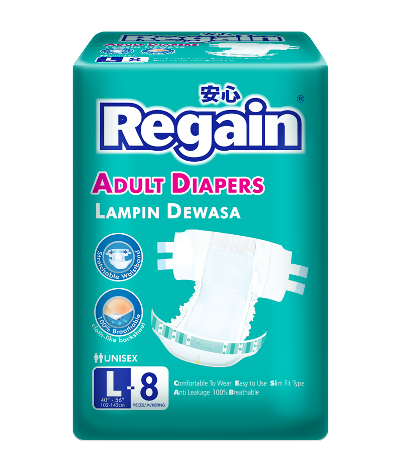 REGAIN ADULT DIAPERS L8 X 6