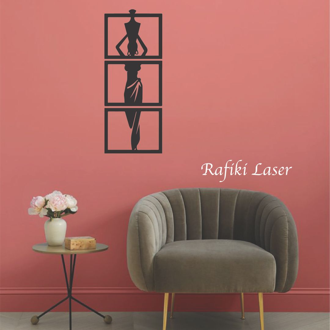 African Lady Metal Wall Art Decor