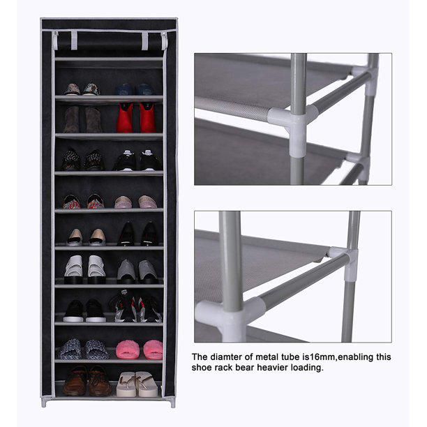 10 Tier Shoe Rack With Cover