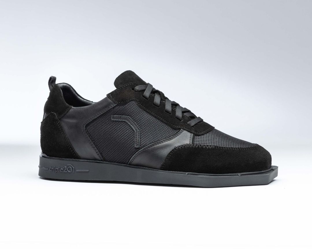 Triple 20 - Black Mesh Leather