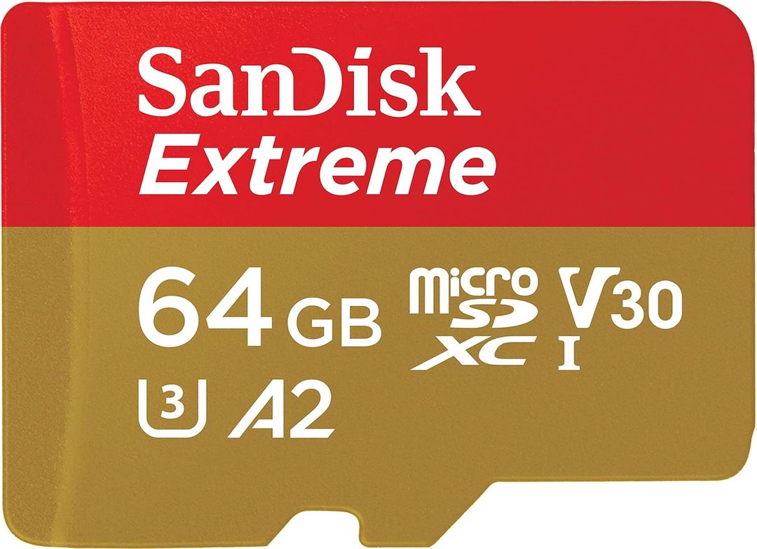 SanDisk Extreme (SDSQXAH-064G-GN6MN) 64GB microSDXC  UHS-I, 170MB/s Read,80MB/s Write Memory Card for 4K Video on Smartphones, Action Cams and Drones