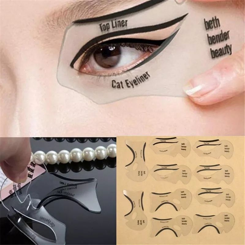 Eyeliner Stencils Winged Eyeliner Stencil Models Template Shaping Tools Eyebrows Template Card Eye Shadow Makeup Tool