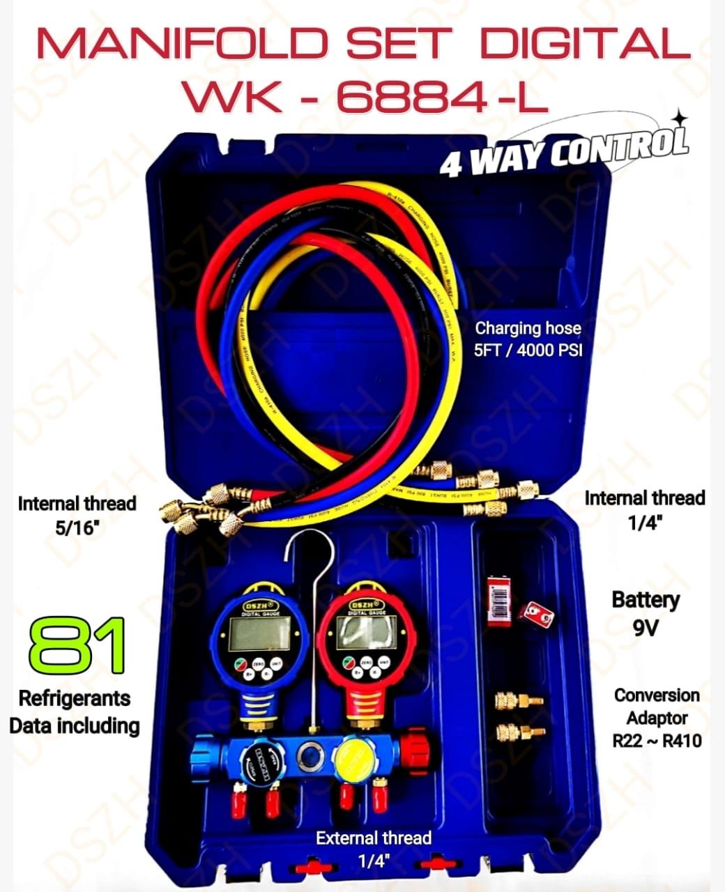 MANIFOLD SET DIGITAL 4 WAY WK-6884L