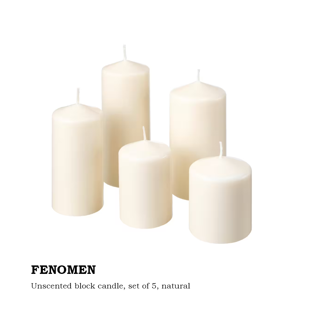 FENOMEN Unscented block candleset of 5