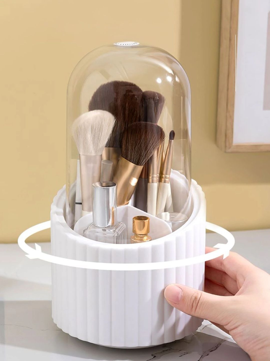 360 Degree Rotating Makeup Organizer - White