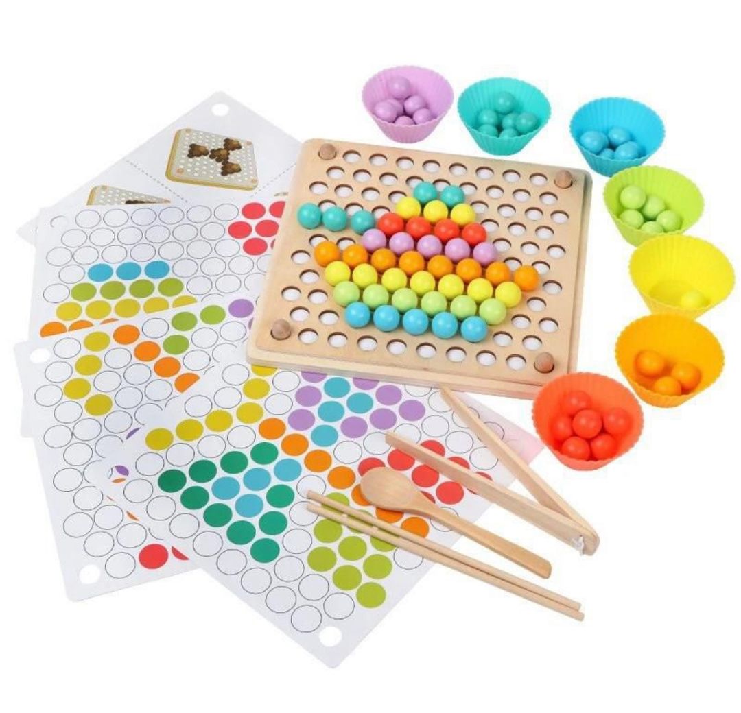 Wooden board and bead set