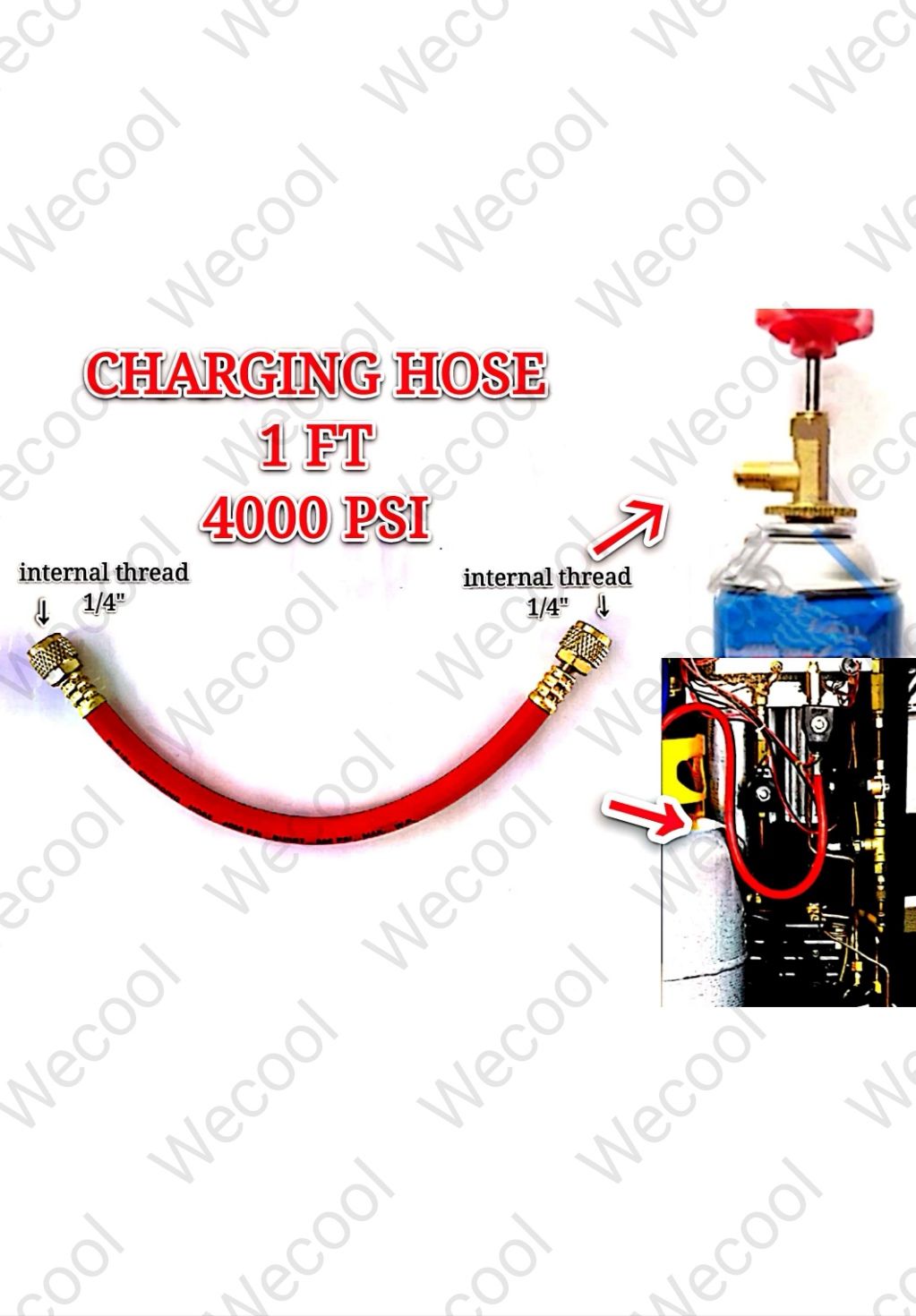 CHARGING HOSE - 1 FT 4000 PSI