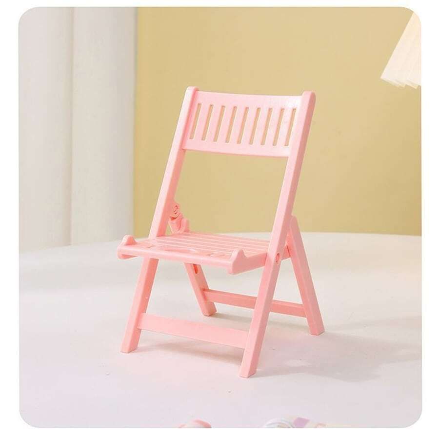 Chair Design Desktop Foldable Phone Holder - Pink