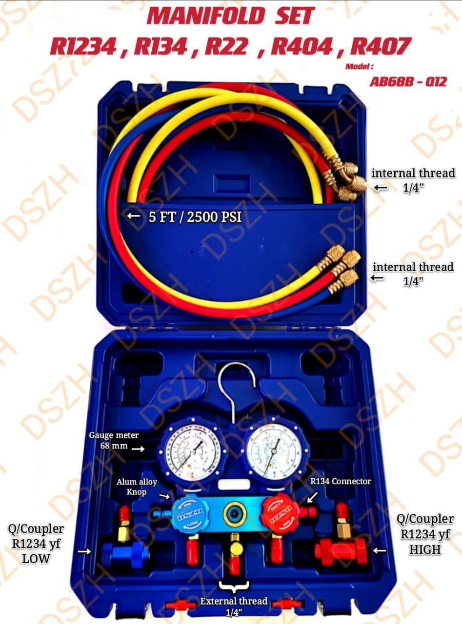 MANIFOLD SET - R1234, R134, R22, R404, R407 (MODEL: AB68B - Q12)