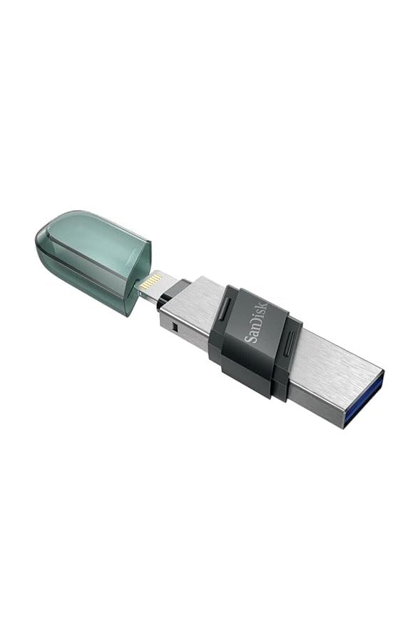 SanDisk iXpand (SDIX90N-064G-GN6NN) USB 3.0 Flash Drive Flip 64GB, for iOS and Windows, Metalic