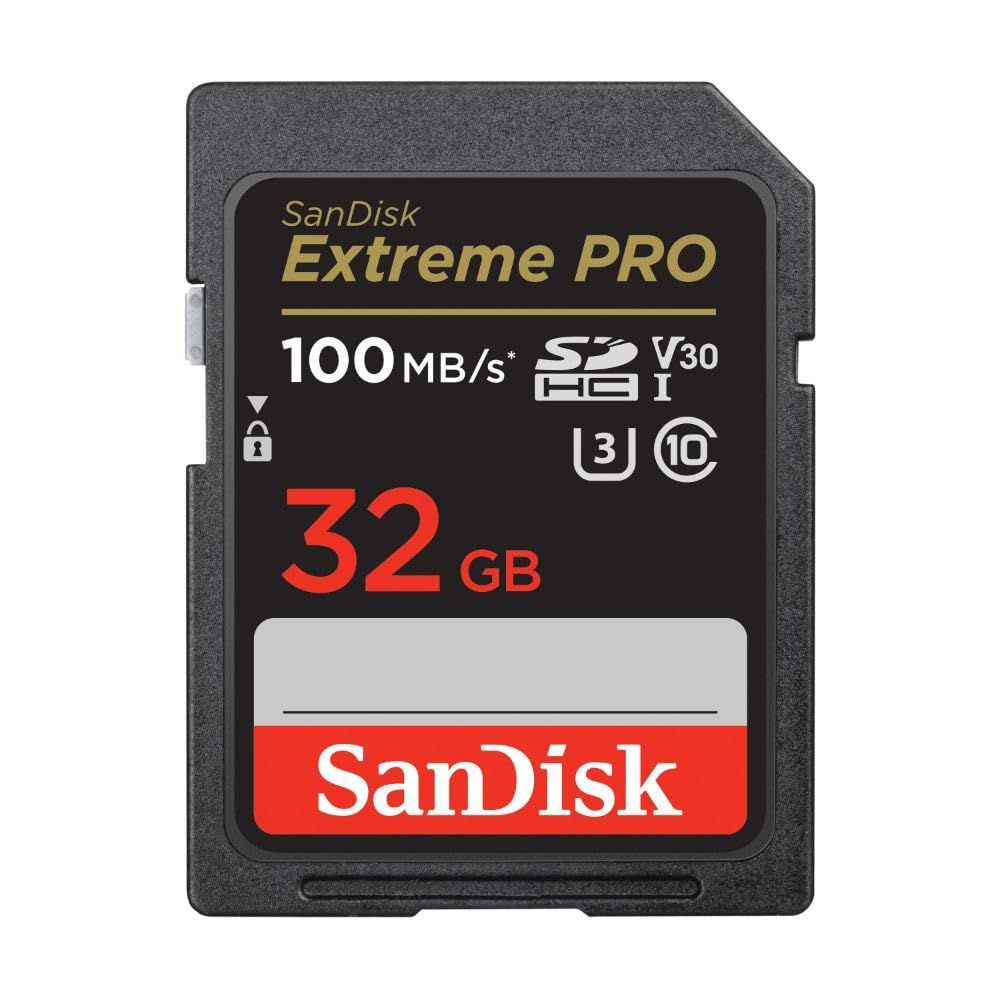 SanDisk Extreme Pro (SDSDXXO-032G-GN4IN) SD UHS I 32GB Card for 4K Video for DSLR and Mirrorless Cameras 100MB/s Read & 90MB/s Write