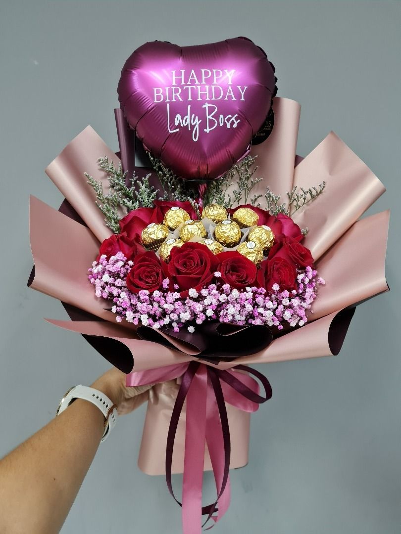 Roses and Ferrero Bouquet