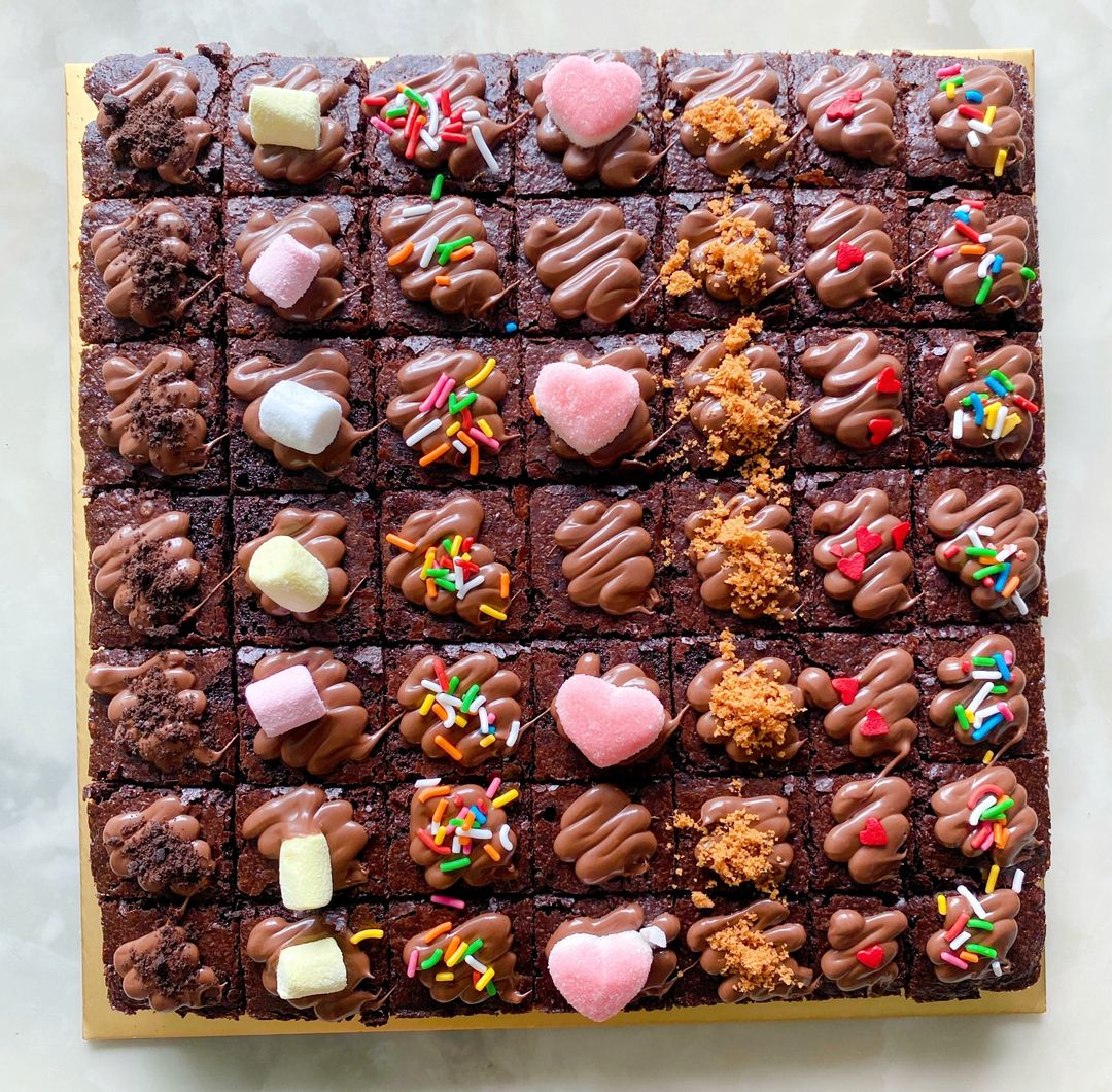 Mixed toppings brownie