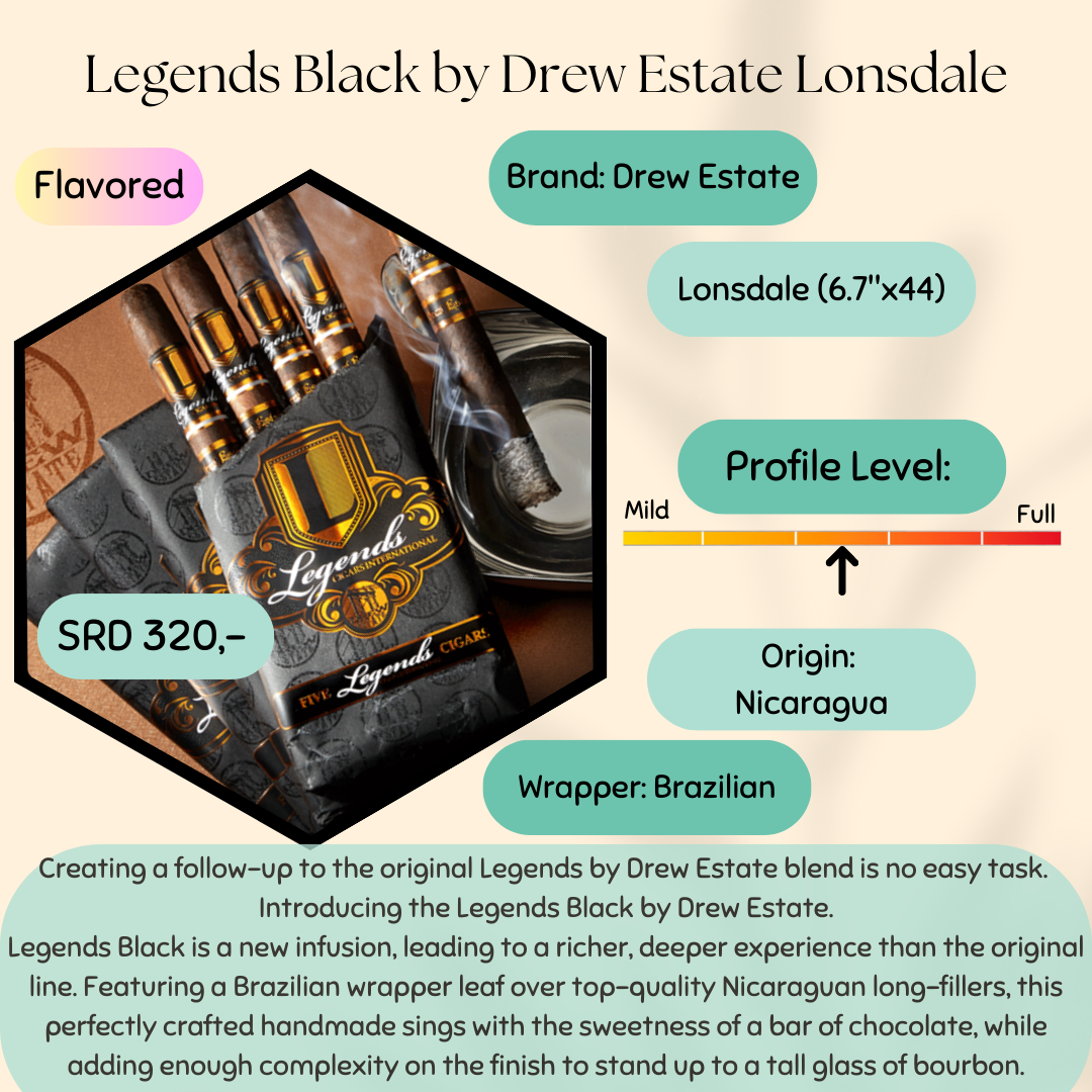 Legends Black by Drew Estate Lonsdale (6.7"x44)