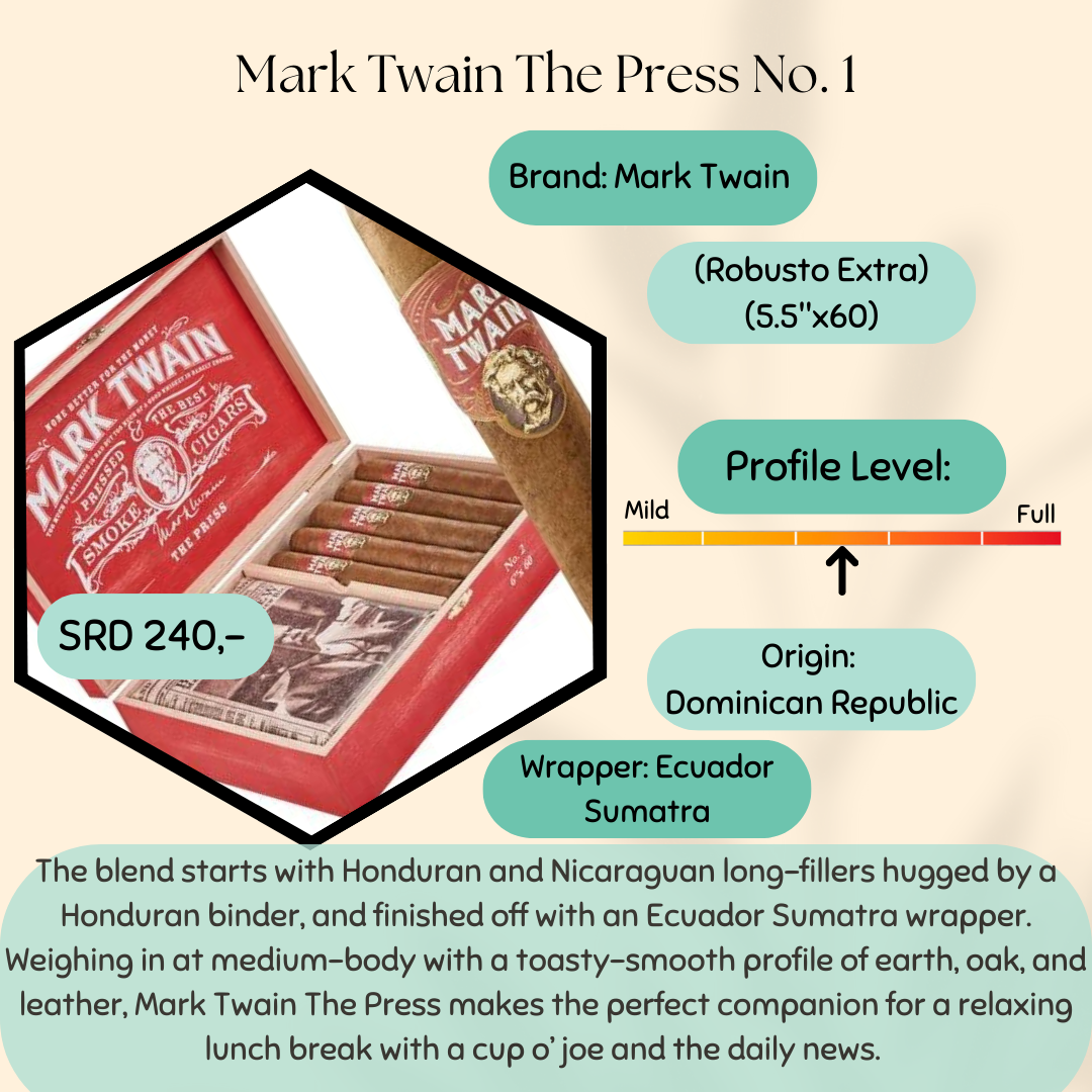 Mark Twain The Press No. 1 (Robusto Extra) (5.5"x60)