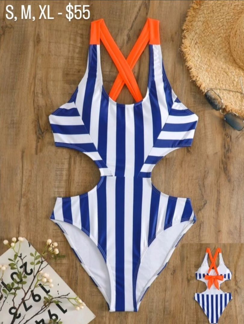 Nautical Striped Monokini Swimsuit 