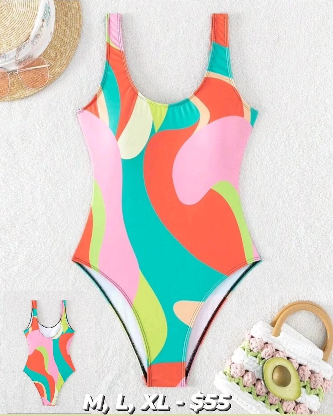 Color Block One Piece Swimsuit