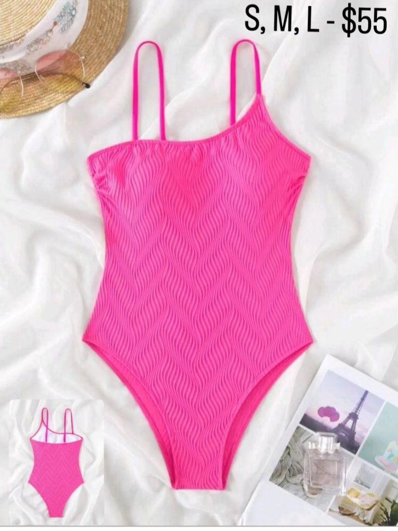 Hor Pink Plain One Piece Swimsuit