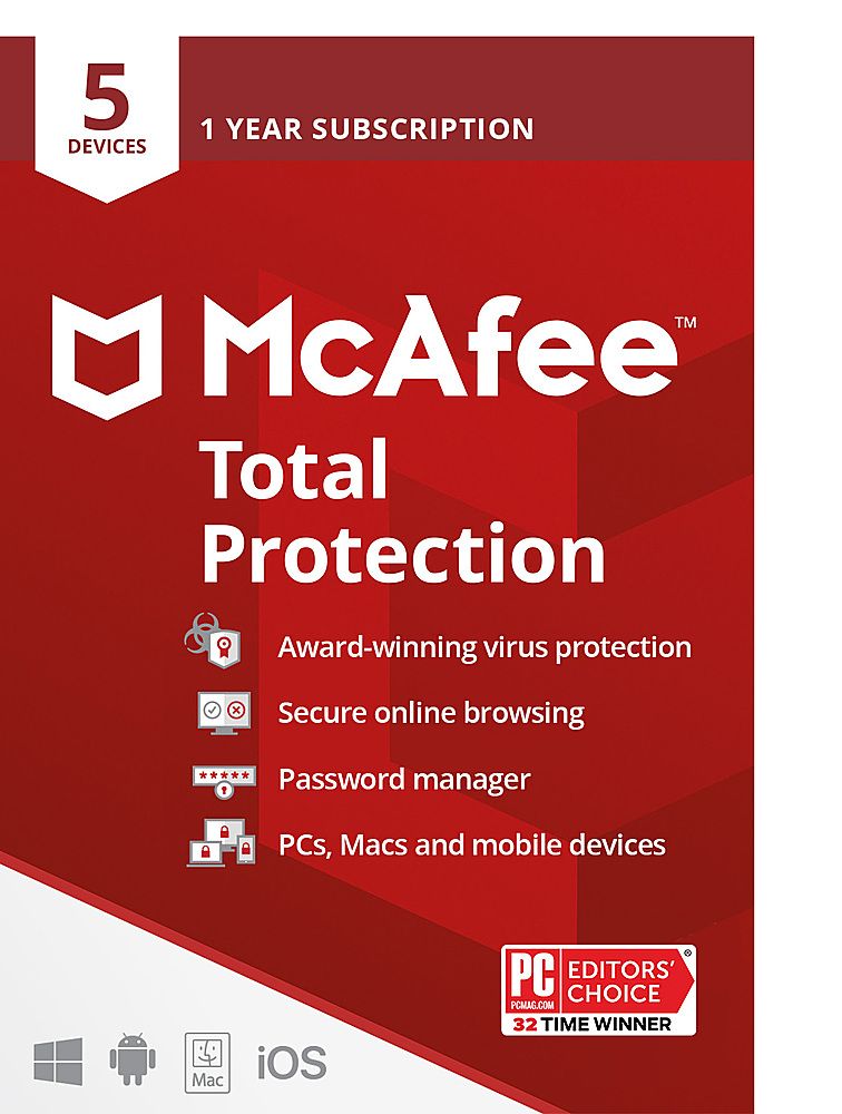 McAfee, Total Protection 2022 | 5 devices | 1 Years PC-Mac-Android 