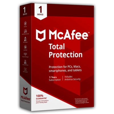 McAfee, Total Protection 2022 | 1 device | 5 Years PC-Mac-Android