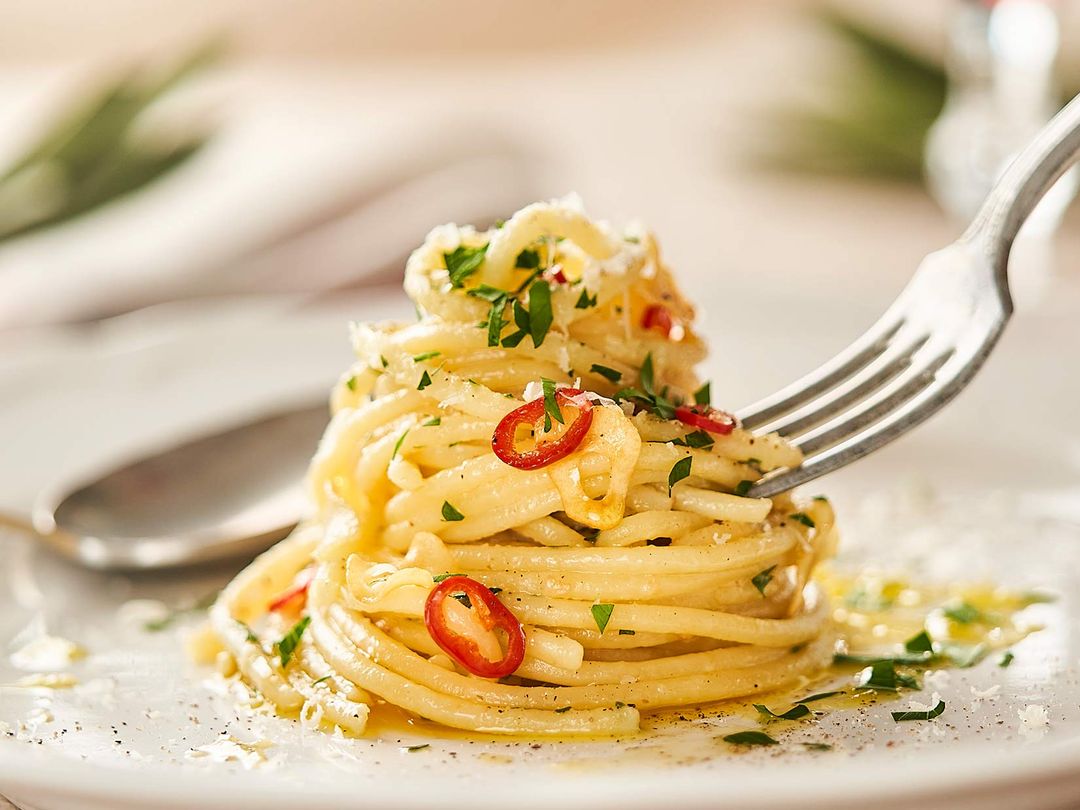 Spaghetti aglio olio e peperoncino