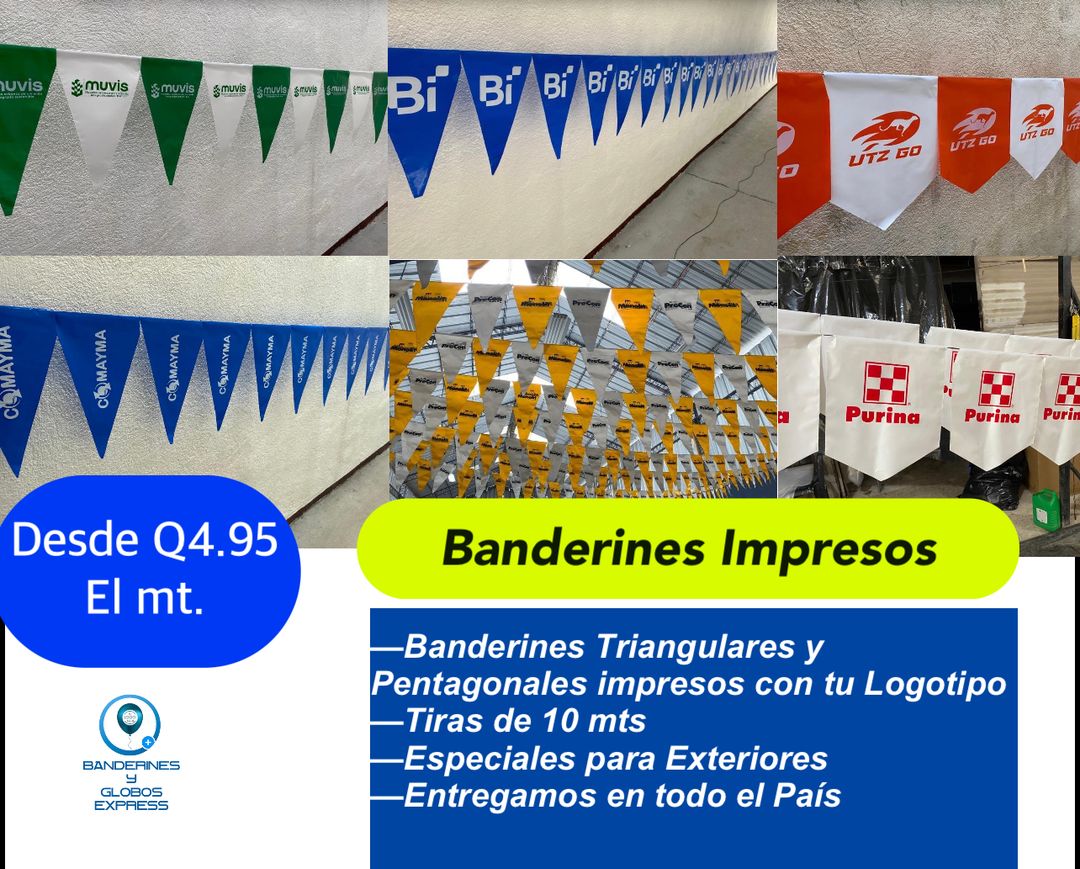 Tiras de Banderines Triangulares Impresos 