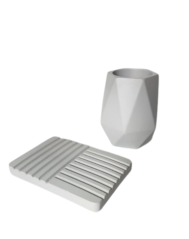 Bathroom set - Two pieces - Gray