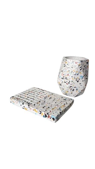 Bathroom set - Two pieces - White Terrazzo