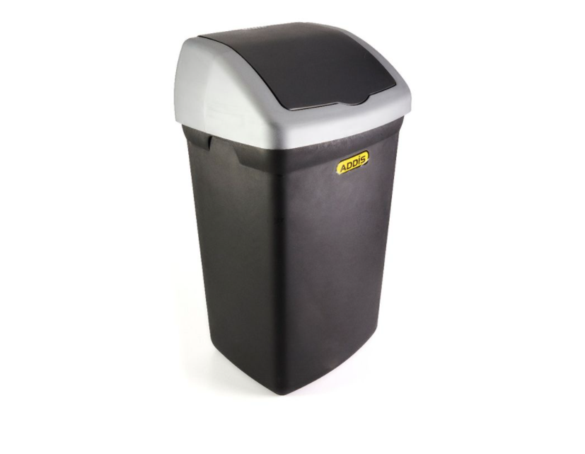 ADDIS FLIP TOP BIN, BLACK, 46L