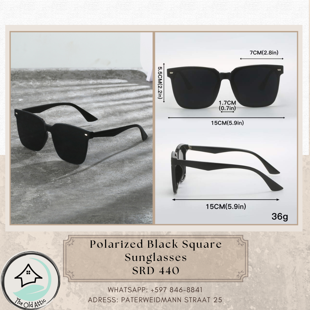 polarized black square sunglasses