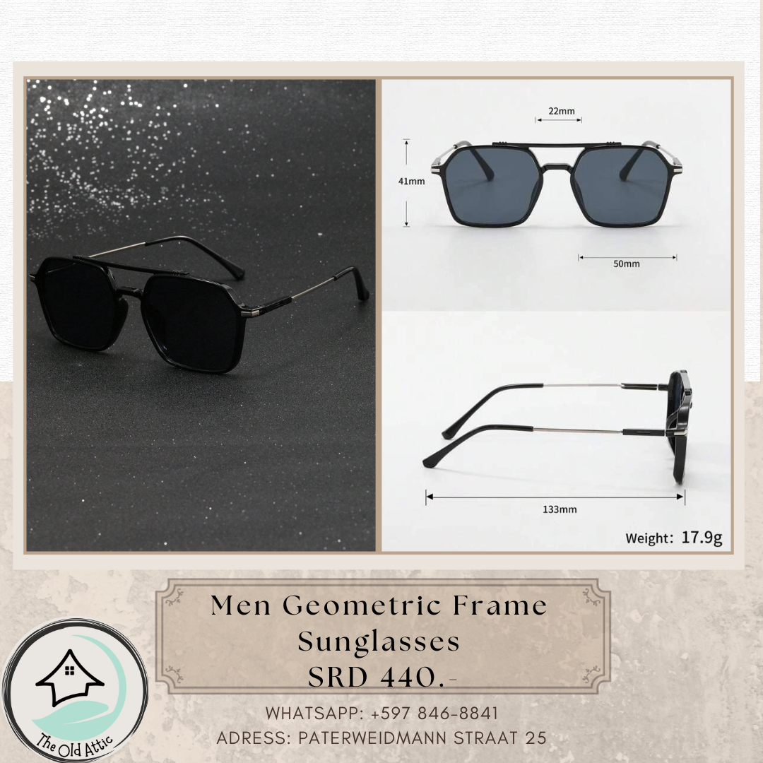 men geometric frame sunglasses 