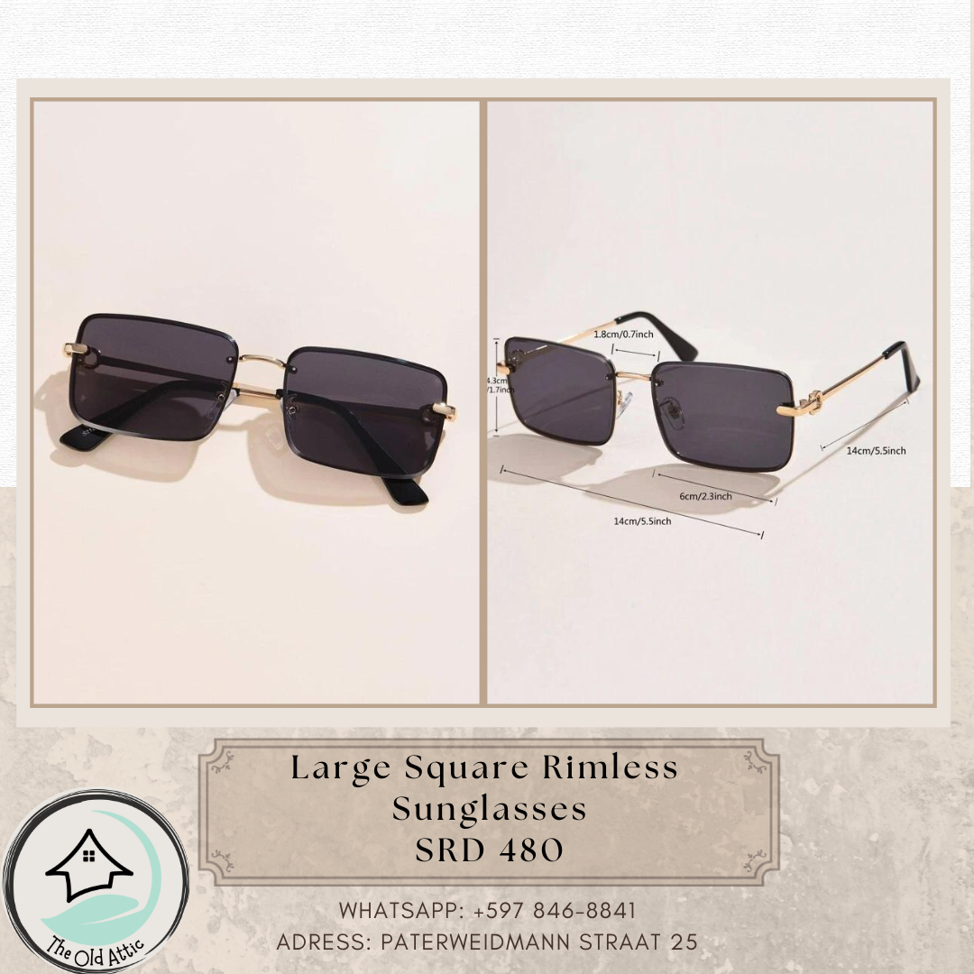 large square rimless sunglasses 