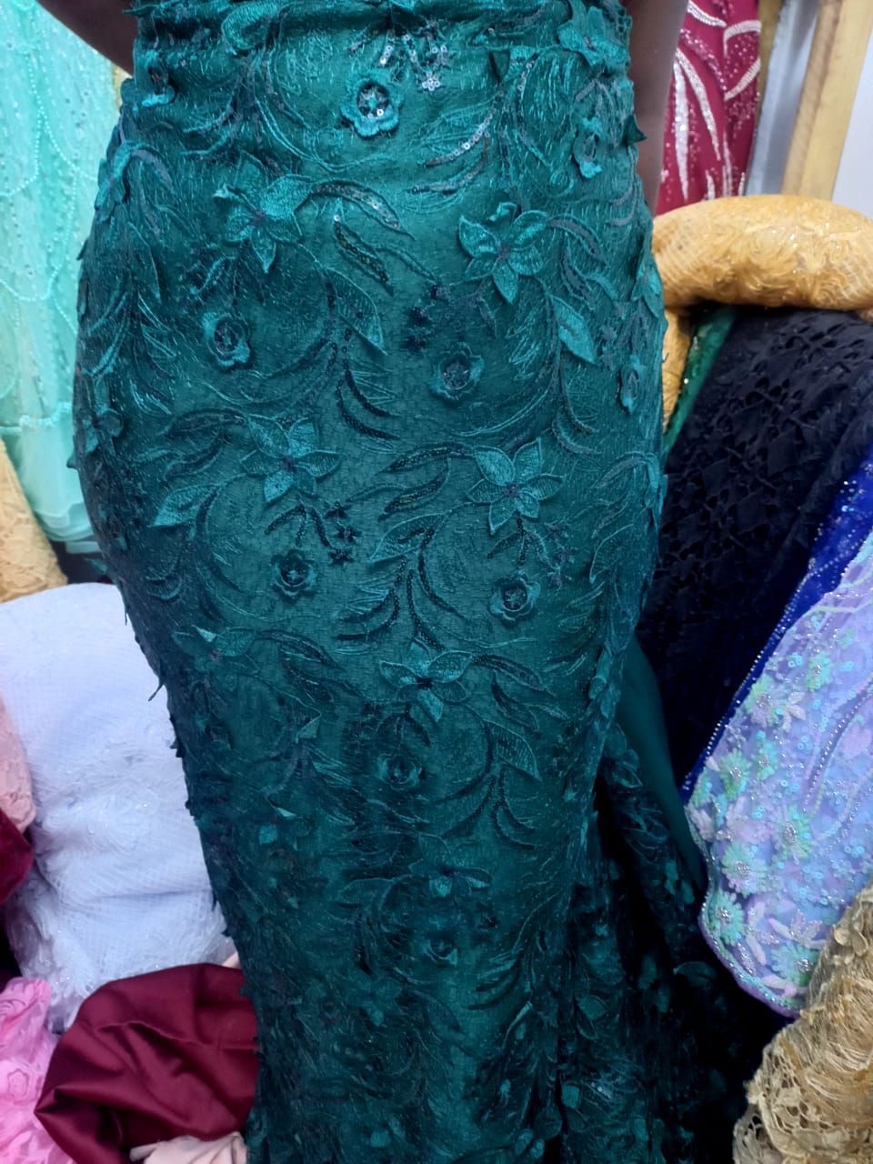 EMERALD GREEN SOFT SCANTY LACE