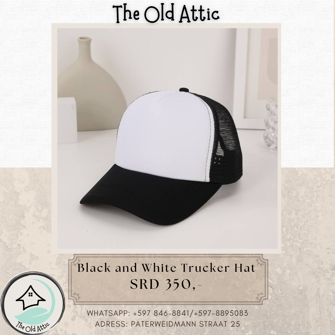 black and white trucker hat 