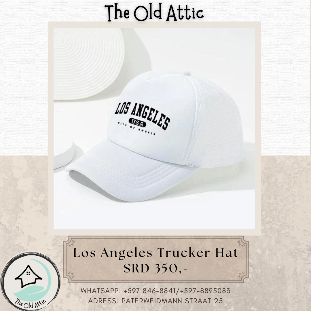 los angeles white trucker hat