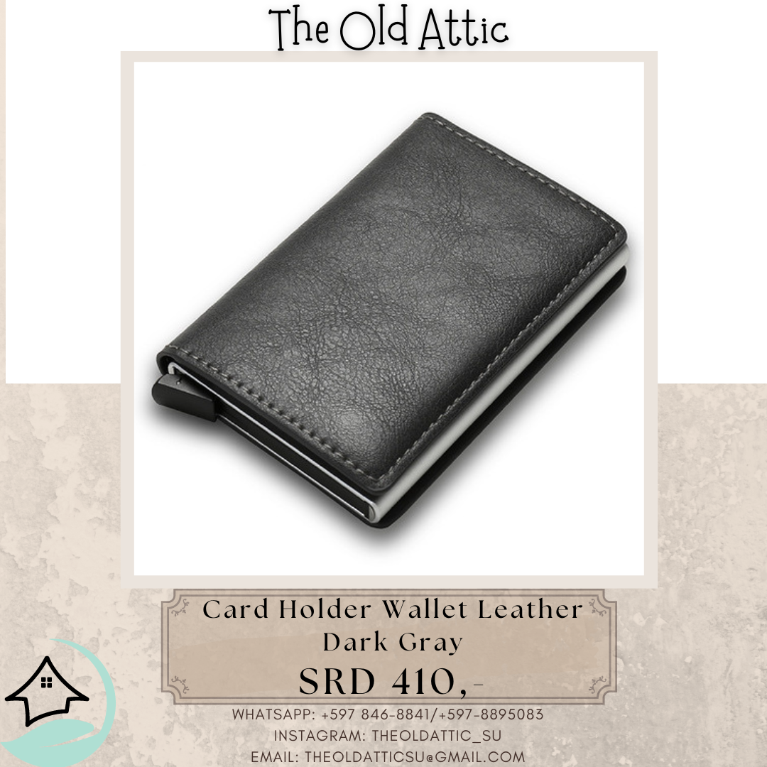 card holder wallet leather dark grey 