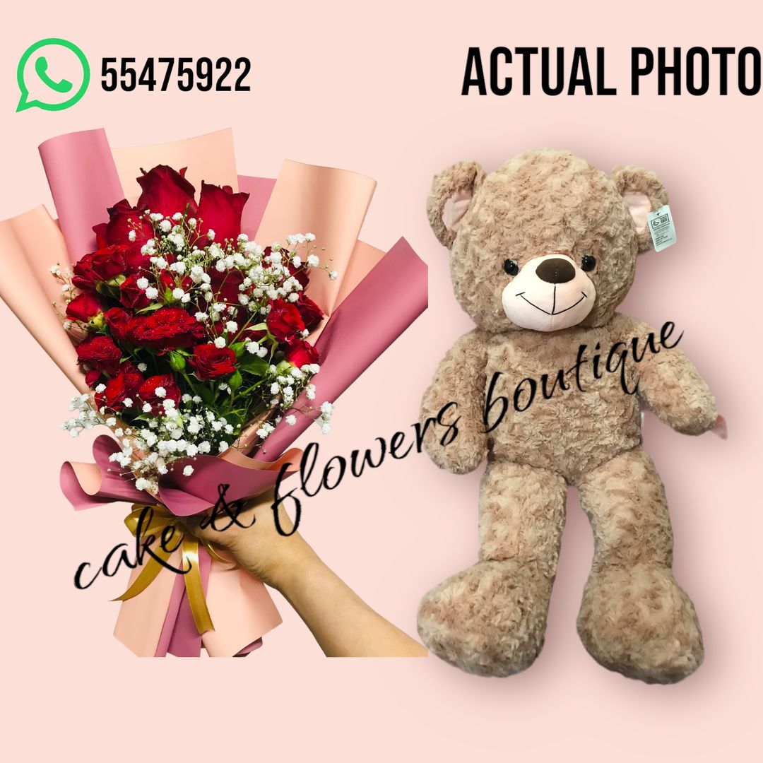 #3 bouquet with teddy bear