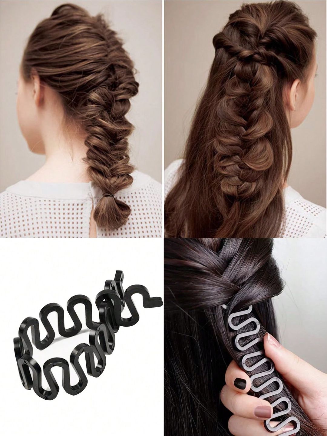 1pc Lazy Braid Hair Styling Tool - Black