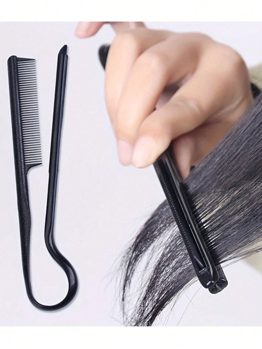 Hairstyling V-shaped Clip Hair Comb - Black