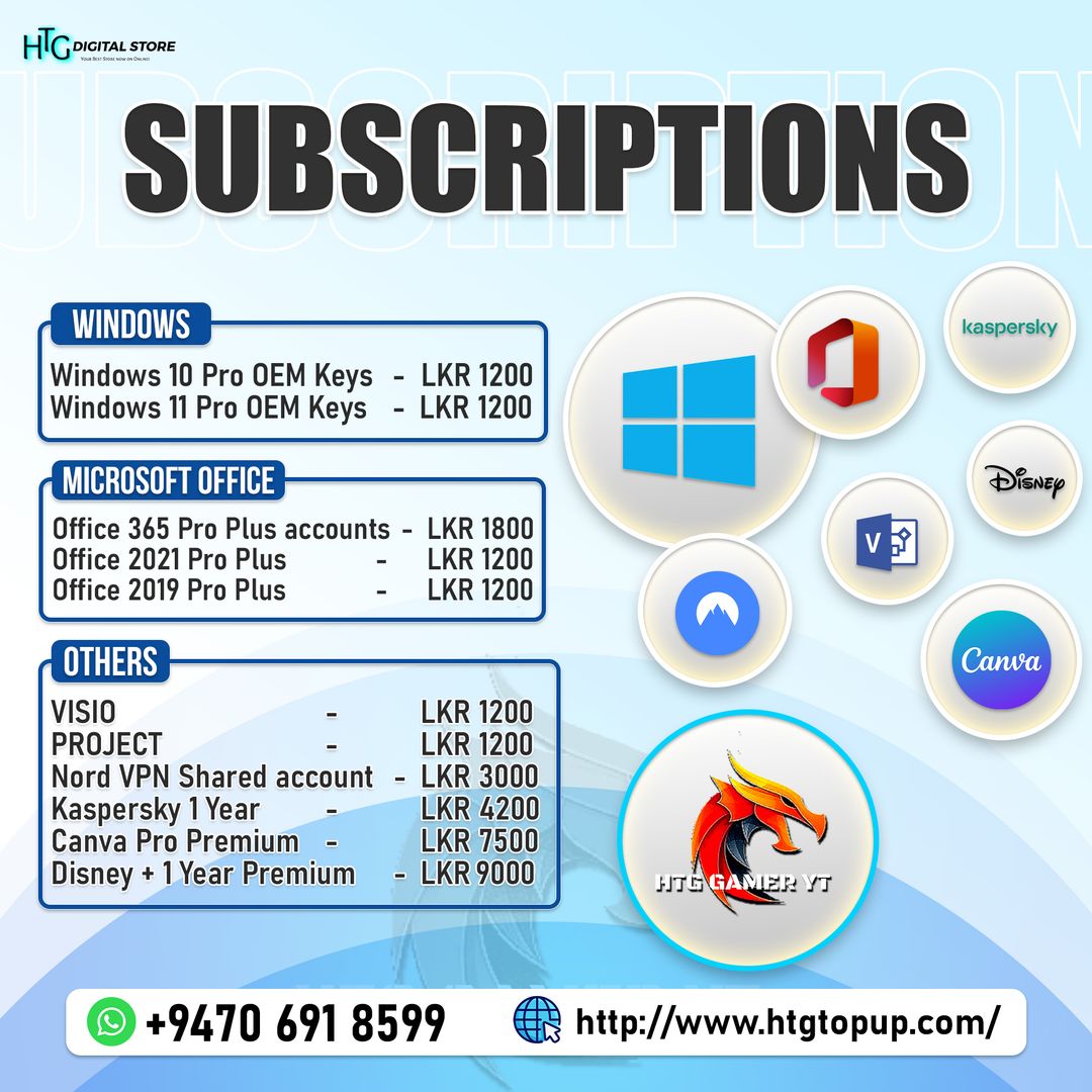 Software's Keys & Subscriptions