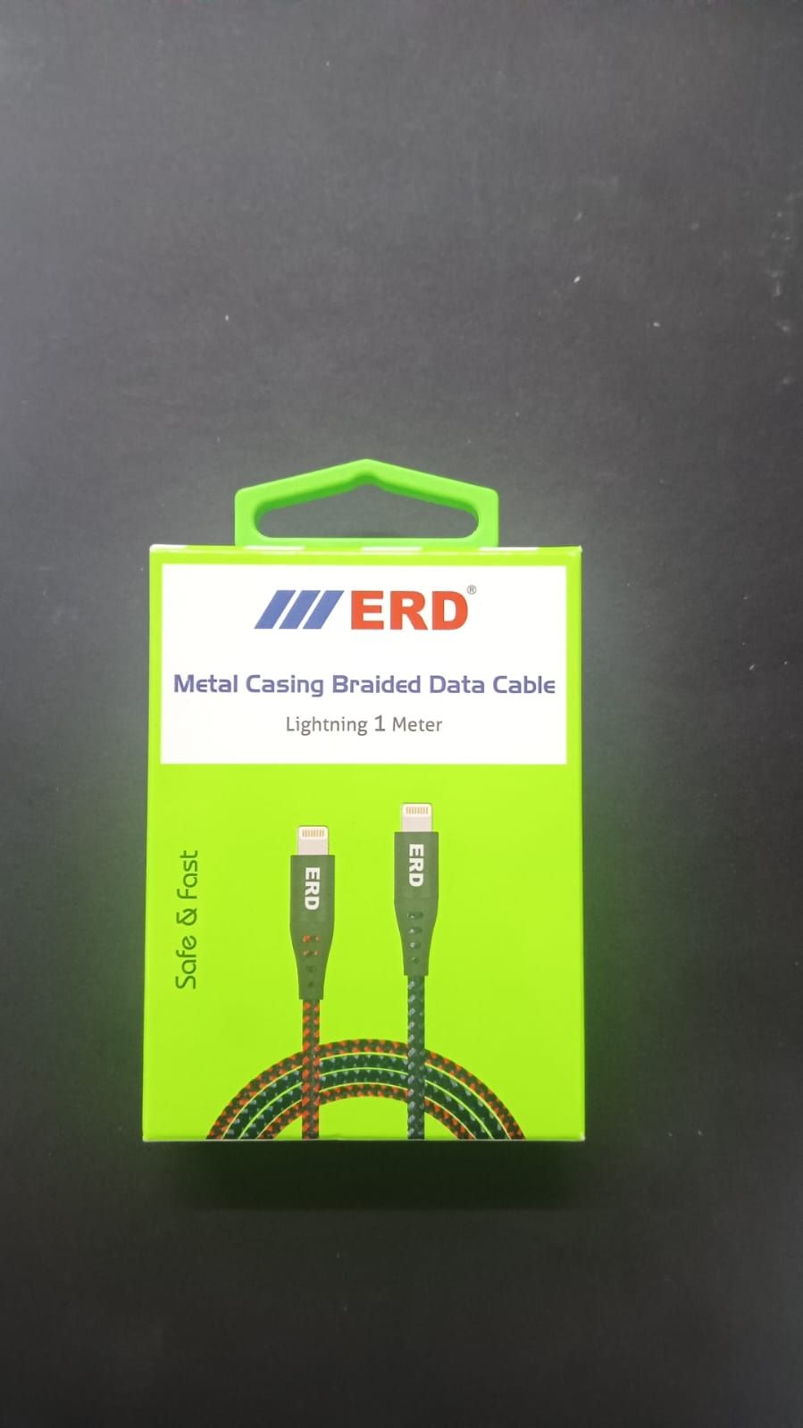 ERD UC-79 Lightning Cable (Metal Casing Braided) 1Meter Grey/Black