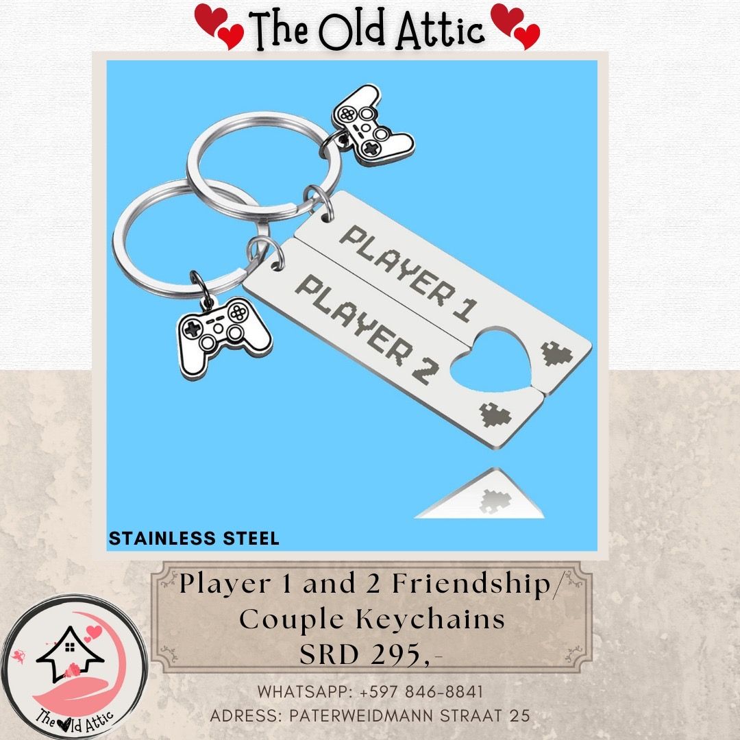 Player 1 & 2 couple keychain 