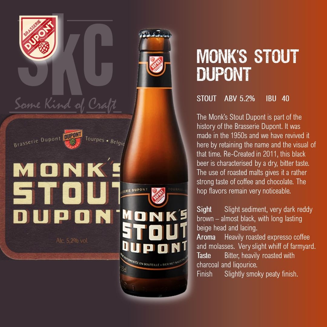 Monks Stout Dupont 5.2% [1, 4 or 24 Btls]