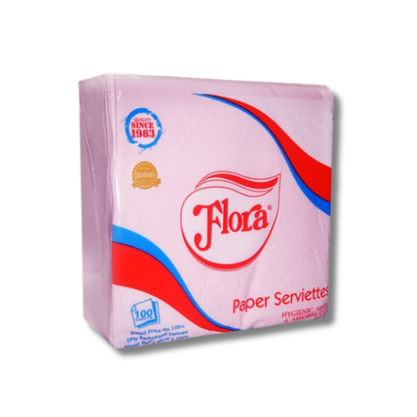 Flora Colour Paper Serviette 100 Sheets