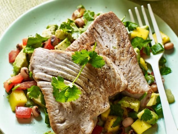 Grilled Tuna Steak with Feta Salsa