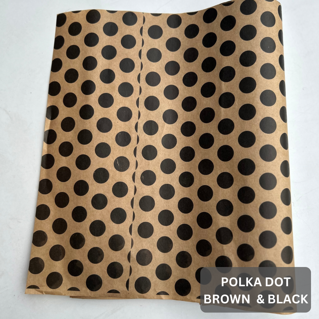 ‘’POLKA DOT” DELI PAPERS - / BLACK & BROWN 