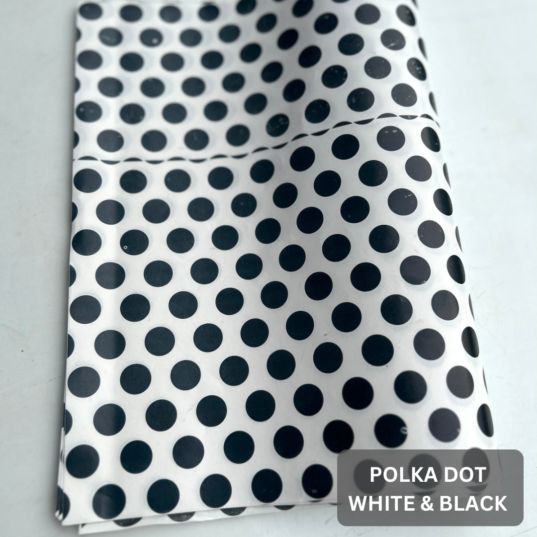 “POLKA DOT” DELI PAPERS - 12” x 12” / BLACK & WHITE - CARTON OF 1000 SHEETS