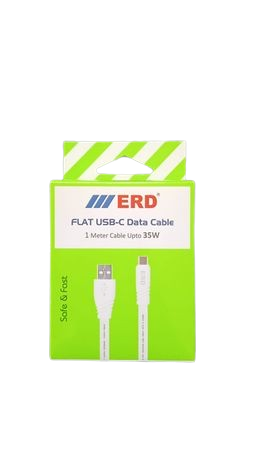 ERD UC-65 Flat Type C Cable 1 Meter upto 35W -  White